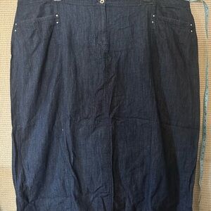 Denim Skirt with Button Detail